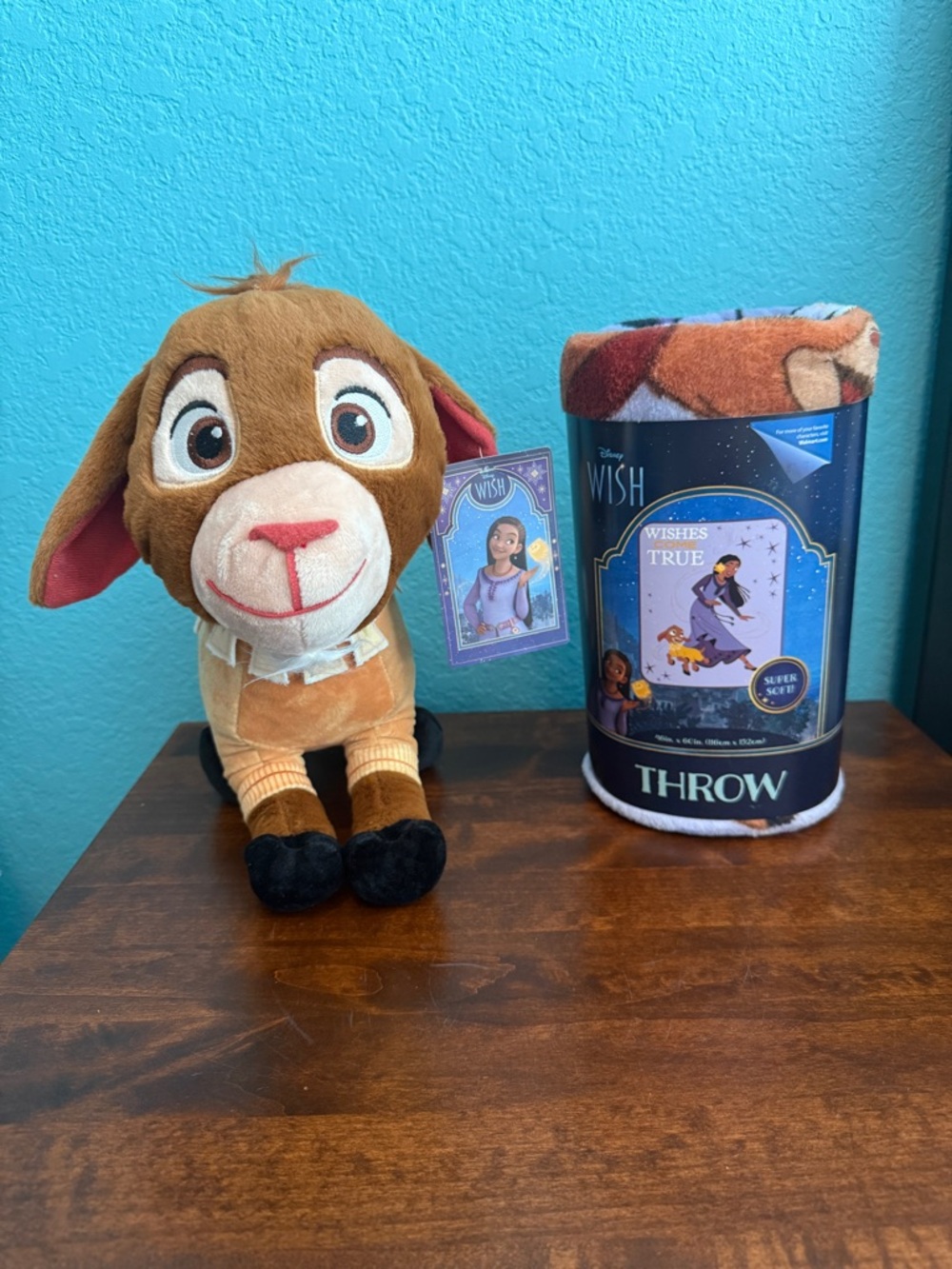 Disney Wish Valentino Plush Goat + Throw Blanket 40x60 NWT Gift Set